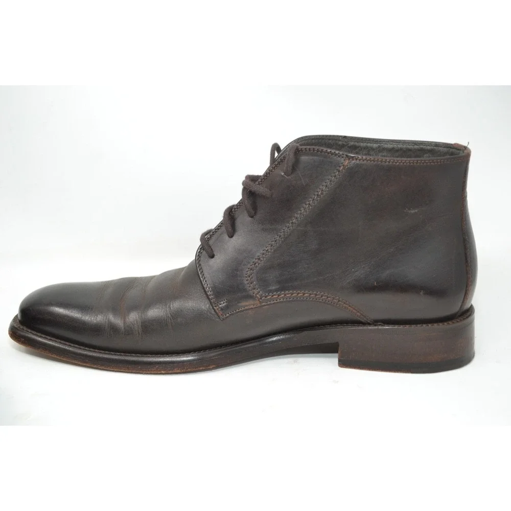 Calzoleria Toscana Handmade Designer Leather Italy‎ Brown Chukka Boots Mens 41